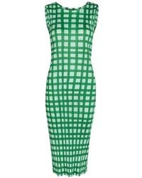 Issey Miyake - Robe Plissée À Carreaux À Coupe Mi-Longue - Lyst