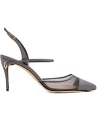 Jennifer Chamandi - Vittorio Mesh-Panel Slingback Pumps - Lyst