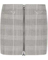 Patrizia Pepe - Check-Pattern Zip-Fastening Mini Skirt - Lyst