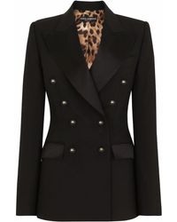 Dolce & Gabbana - Doppelreihiger Blazer Aus Satin - Lyst