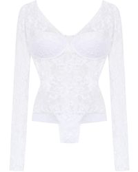 Amir Slama - Long Sleeved Lace Bodysuit - Lyst