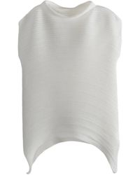 Pleats Please Issey Miyake - Asymmetrical-Hem Pleated Top - Lyst