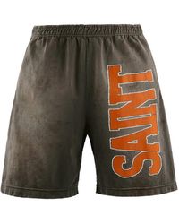 SAINT Mxxxxxx - Logo-Print Track Shorts - Lyst
