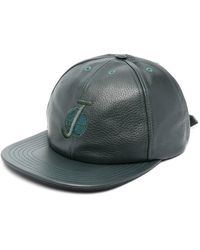 Just Don Embroidered-logo Leather Cap - Gray