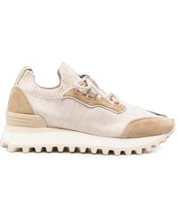 Eleventy - Suede-Panelled Knit Sneakers - Lyst
