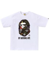 A Bathing Ape - T-shirt en coton à logo imprimé - Lyst
