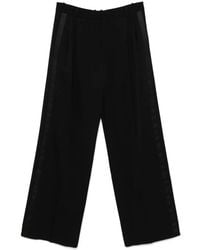 Saint Laurent - Wide-Leg Grain De Poudre Trousers - Lyst