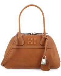 Miu Miu - Sac Porté Épaule À Logo Embossé Et Détail Cadenas - Lyst