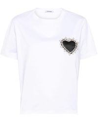 Parlor - Black Heart Cotton T-shirt - Lyst
