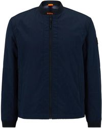 BOSS - Othmar Logo-Patch Bomber Jacket - Lyst