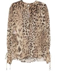 ANDAMANE - Leopard-Print Blouse - Lyst