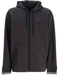 BOSS - Camicia Con Zip E Cappuccio - Lyst