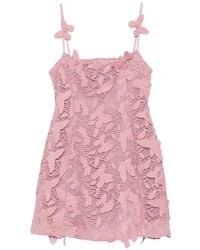 Bluemarble - Butterfly-Lace Appliqué Lace Mini Dress - Lyst
