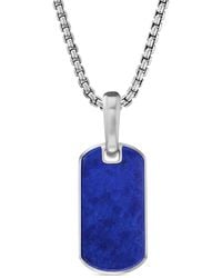 David Yurman - Sterling Chevron Lapis Lazuli Tag (21Mm) - Lyst