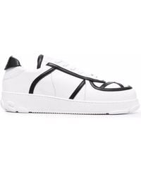 Gcds - Contrast-Detail Chunky Leather Sneakers - Lyst