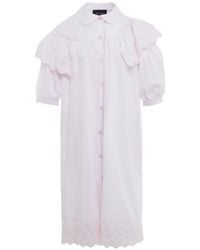 Simone Rocha - Broderie-Anglaise Ruffled Midi Dress - Lyst