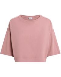 Moschino - Logo-Tape Cropped T-Shirt - Lyst