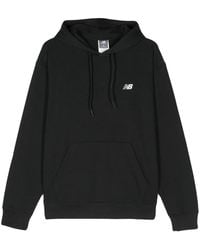 New Balance - Logo-Embroidered Drawstring Hoodie - Lyst