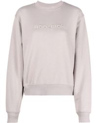 Woolrich - Organic-cotton Logo-embroidered Sweatshirt - Lyst