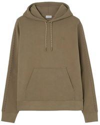 Burberry - Check-Piping Cotton Hoodie - Lyst