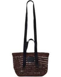 AllSaints - Logo-Strap Crochet Woven Mini Tote Bag - Lyst