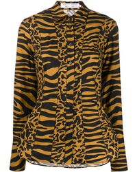 Proenza Schouler Animal-print Cotton Long-sleeve Shirt - Brown