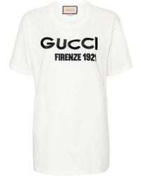 Gucci - T-Shirt Aus Baumwolljersey Mit Stickerei - Lyst