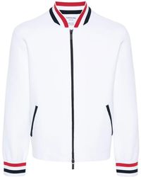 Thom Browne - Rwb-Stripe Knitted Bomber Jacket - Lyst