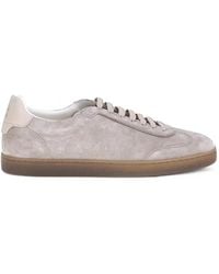 Brunello Cucinelli - Logo-Print Low-Top Sneakers - Lyst