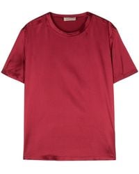 Blanca Vita - Crew-Neck Satin T-Shirt - Lyst