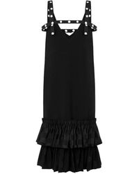 Moschino - Polka-Dot Ruffled Midi Dress - Lyst