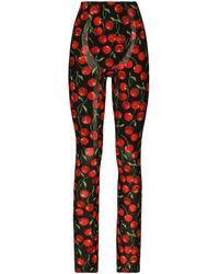 Dolce & Gabbana - High-waisted Cherry-print leggings - Lyst