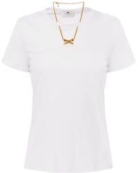 Elisabetta Franchi - T-Shirt À Détail De Collier - Lyst