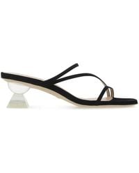 Stuart Weitzman - Lucite Sculpt Suede Sandals - Lyst