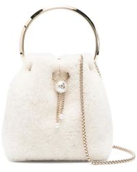 Jimmy Choo - Bon Bon Pearl-Embellished Ring-Handle Mini Bag - Lyst