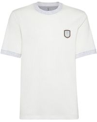 Brunello Cucinelli - T-shirt con applicazioni - Lyst