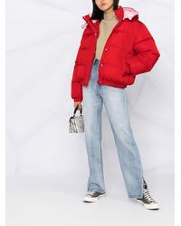 MSGM Cropped Puffer Jacket - Red