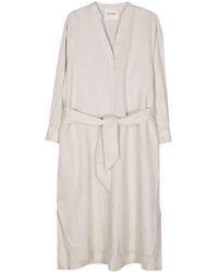 Closed - Belted Linen Dress - Lyst