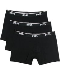 BOSS - Pack Of Three Logo-Waistband Boxer Briefs - Lyst