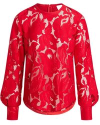 Patou - Balloon-Sleeve Lace Top - Lyst