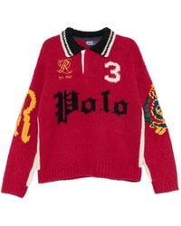 Polo Ralph Lauren - Logo-Intarsia Ribbed-Knit Polo Shirt - Lyst