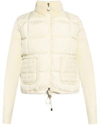 Moncler - Gefütterte Jacke Mit Logo-Applikation - Lyst