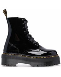 Dr. Martens Leather Charla Broadway High Boots in Black | Lyst Australia