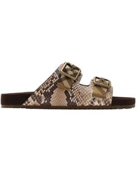 Burberry - Python-Print Leather Urchin Sandals​ - Lyst