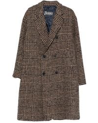 Herno - Double-Breasted Check Coat - Lyst