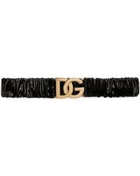 Dolce & Gabbana - Dg-logo Patent Leather Belt - Lyst