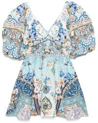 CAMILLA - Puff-Sleeve Mini Dress - Lyst