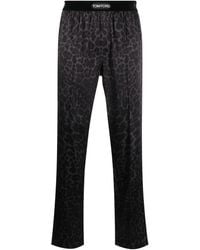 Tom Ford - Leopard-print Silk-blend Trousers - Lyst