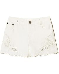 Twinset - Bull Denim Shorts With Embroidery - Lyst