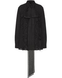 Valentino Garavani - Silk Pussy-Bow Blouse with Pleats - Lyst